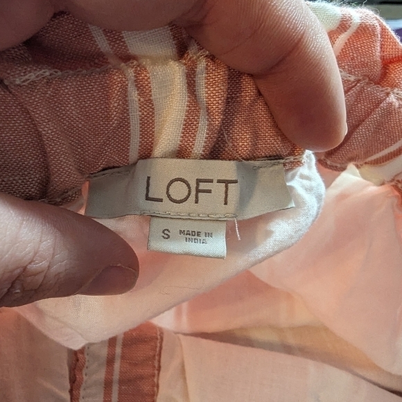 Loft Linen Blend Button Front Skirt Sz S - Picture 5 of 6